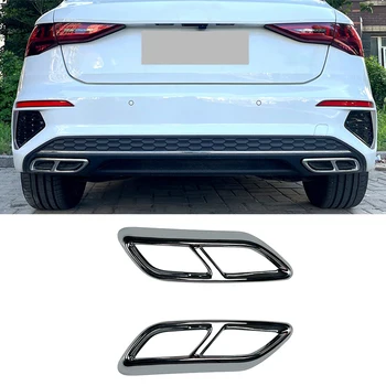 Лъскаво черен/от въглеродни влакна вид на Отработените Газове от Ауспуха на Автомобил, Тампон На Върха на Тръбата, Рамка За Audi A3 8Y S Line Sportback Седан 2021-2023 