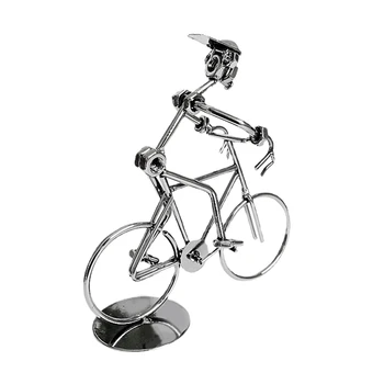 Метална Ретро-Модел Велосипедисти Желязо Art Метален Велосипеден Украшение Мъж, Едущий На Велосипед Статуя Статуетка За Украса На Масата На Домашната Библиотека