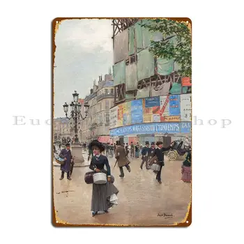 Метална табела Paris Rue Du Havre 1882, дизайн на киноклуба, Забавна лидице знак на бара, плакат