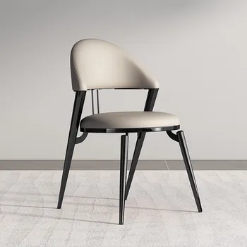 Метални модерни столове за дневна, Бежови Европейски дизайнерски Кухненски кът, столове, офис маса Sedie Da Pranzo Home Furniture A2
