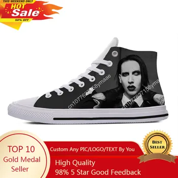 Модни летни маратонки в стила на рок-енд-рол, Ежедневни обувки, Мъжки и дамски обувки Marilyn Manson, Класически обувки на висок ток
