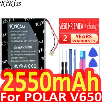 Мощна батерия KiKiss капацитет 2550 ма V650 за POLAR V650 Батерия 3,7 В 5-кабелен конектор