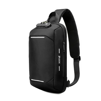 Мъжки Оксфорд многофункционална чанта през рамо с кражба спирачка заключване USB, модерна чанта-месинджър през рамо за мъже