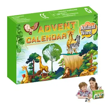 Нов 24шт Коледен Адвент-календар с животни обратното броене, Коледни изделия, Очарователни Декоративни Коледни аксесоари, Детски играчки