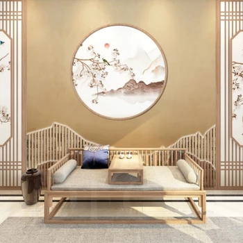 Новата китайска класическа Стеновая панел от бамбуково влакно, Хол, Добре Дошли на Борова фон за телевизор, Стенни обтегач, разтегателен 8D, Вградена плоча