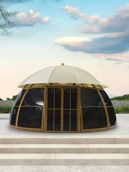 Отворена стъклена стая, разкошна тераса от алуминиева сплав, слънчева стая за отдих на открито, навес за престой в семейството