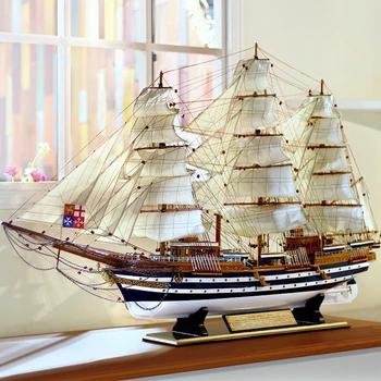 Плавно плуване, украса дървени модели парусника, голяма имитация на кораба от масивно дърво, готов продукт, плавателни съдове, на откриването на кораб