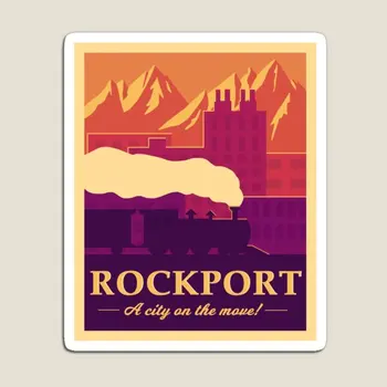Плакат за пътуване Rockport, Интериор на магнит, Сладки детски Стикери, Детски притежателя, детски Магнитни органайзер за хладилник, домашен Забавен