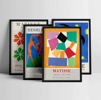 Плакат и щампи Snai Icarus Matisse Абстрактно стенно изкуство, в стил голи, живопис върху платно, цветна снимка, декорация за дома в скандинавски стил за хол