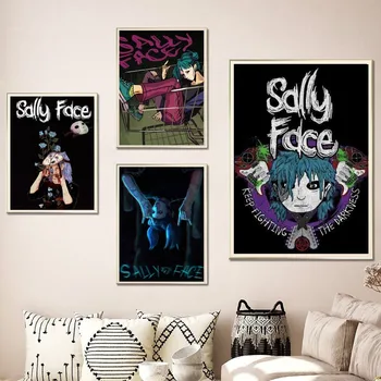 Плакати с лицето на Сали, плакат на ужасите, печат върху хартия, на входа на спалнята, Бар, кафене и Художествена боядисване, декорация