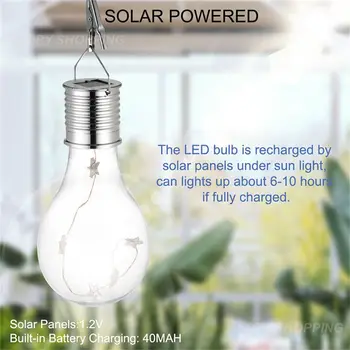 Портативна led слънчева лампа, заряжаемая слънчева енергия, Цветен светлинен панел се захранва от аварийна лампа за външно градина, къмпинг, палатки, риболов