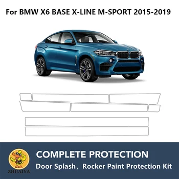 Предварително изрязани люлеещо за защита от бои, комплект защитни облицовки за сутиен TPU PPF за BMW База X6 X-LINE M-SPORT 2015-2019