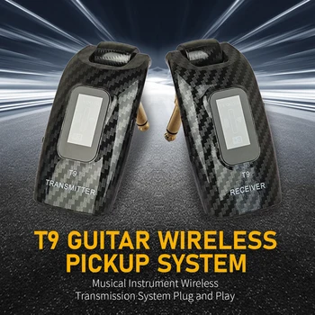 Приемник Предавател за Безжична Система T9 Guitar 5.8 G Вградена Акумулаторна Безжична Китара Предавател от Въглеродни Влакна с Led Дисплей