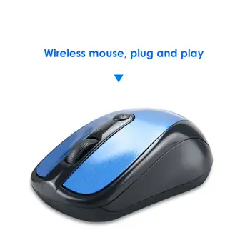 Приемник на USB 3.0, безжична мишка, тиха мишка 2.4 G, 4 бутона, оптична компютърна мишка с резолюция 1600 точки на инч, ергономична мишка за преносими КОМПЮТРИ