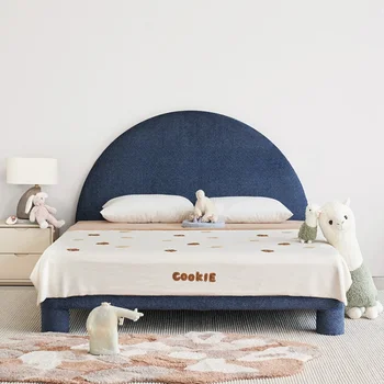 Просто модерна лека легло за момичета, луксозно бебешко легло, живеейки кърпа кремава на цвят, легло за момичета / BL