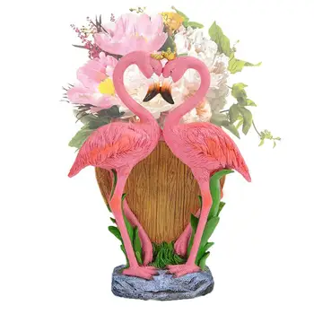 Розова саксия с фламинго под формата на птица, Неръждаем Цветна саксия с фламинго, Cartoony саксия с животни за вътрешния домашен интериор, Балкон, двор