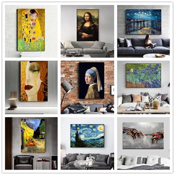Световно Известни Картини На Ван Гог Пикасо Климт Творби На Художника Върху Платното Декоративна Живопис Украса На Хола Спални