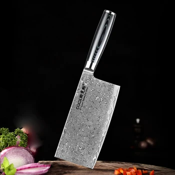 Секира за месо от неръждаема стомана 67 слоеве Дамасские инструменти за готвене секира най-Добрите идеи за подаръци ножове Китайски нож на главния готвач