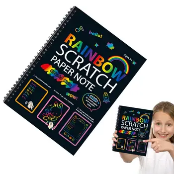 Скреч, Изкуство за деца Rainbow Magic Scratch Off Paper Set Детски Художествени занаяти, изработени от хартия Mini Scratch Off Notes Magic