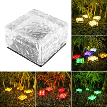 Слънчевата градинска лампа Ice Cube Lamp-Водоустойчива IP65 многоцветен led соларни лампа за декорация на двор, градина, парк, ландшафтна пътеки, осветителни лампи