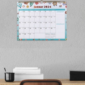 Стенен календар 2024-2025 Празници Месечно Ежедневно използване на работния плот Хартиени Календари за срещи, Окачени Календари за офиса, запознанства
