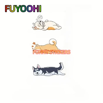Стикери за автомобил FUYOOHI с креативен дизайн кучета Хъски за защита от надраскване, етикети с Божиите опашка на електрически мотоциклет