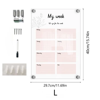Стираемый семеен планер график, Акрилна дъска за календар, лесна инсталация