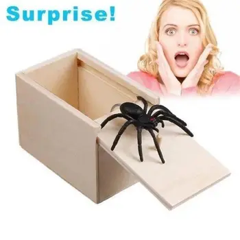 Супер Смешно Подаръчни кутии за луди Шеги Креативни, Забавни и Страшни Нови Кутии с паяци за Равенство на Дървени Подаръчни кутии за скрит изплаши Паяци