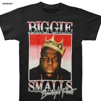 Тениска Памучни мъжки тениски с къс ръкав Notorious B I G Мъжка тениска Biggie Brooklyn'S Finest Черен цвят
