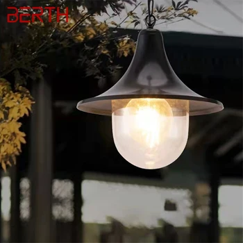 Уличен ретро-окачена лампа BERTH, съвременна led крушка, водоустойчив за украса на дома: коридор