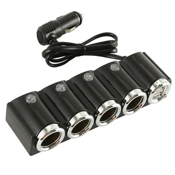 Универсално зарядно за кола 12V 24V с 4-Позиционен Запалки с множество контакти, автоматично Газа, зарядно устройство, адаптер за кола, зарядно за Кола с два USB