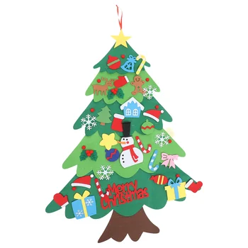 Фетровая Коледно дърво, монтиран на стената, подаръци, декорация със собствените си ръце, бебешки теми