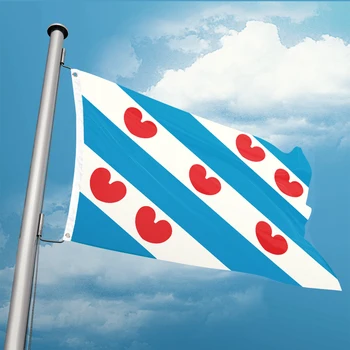Флаг провинция остров friesland на Холандия, 3 фута x 5 фута, полиэстеровый банер, който да се вее 90 * 150 см, двойно проникване, обичай, отвътре и отвън