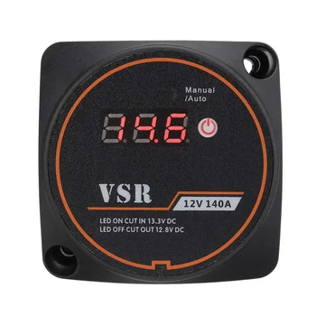 Чувствително до стрес на Реле за Разделяне на Такса Цифров Дисплей VSR 12V 140A за Кемпера Car RV Yacht Smart Battery Charge Isolator