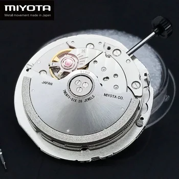 Японски Часовници MIYOTA 9100 с автоматичен Механичен механизъм Висше Луксозна марка Заместват Детайли Movt Двадесет и Шест Скъпоценни Камъни в Бяло колелото дата