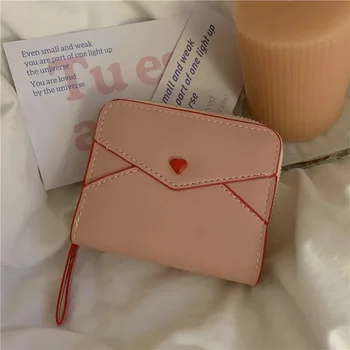 Японски сладък моден женски чантата си, шик ретро многослоен портфейл за монети, кавайная чанта за карти, скъпа ежедневни дамски чанта-клатч с цип